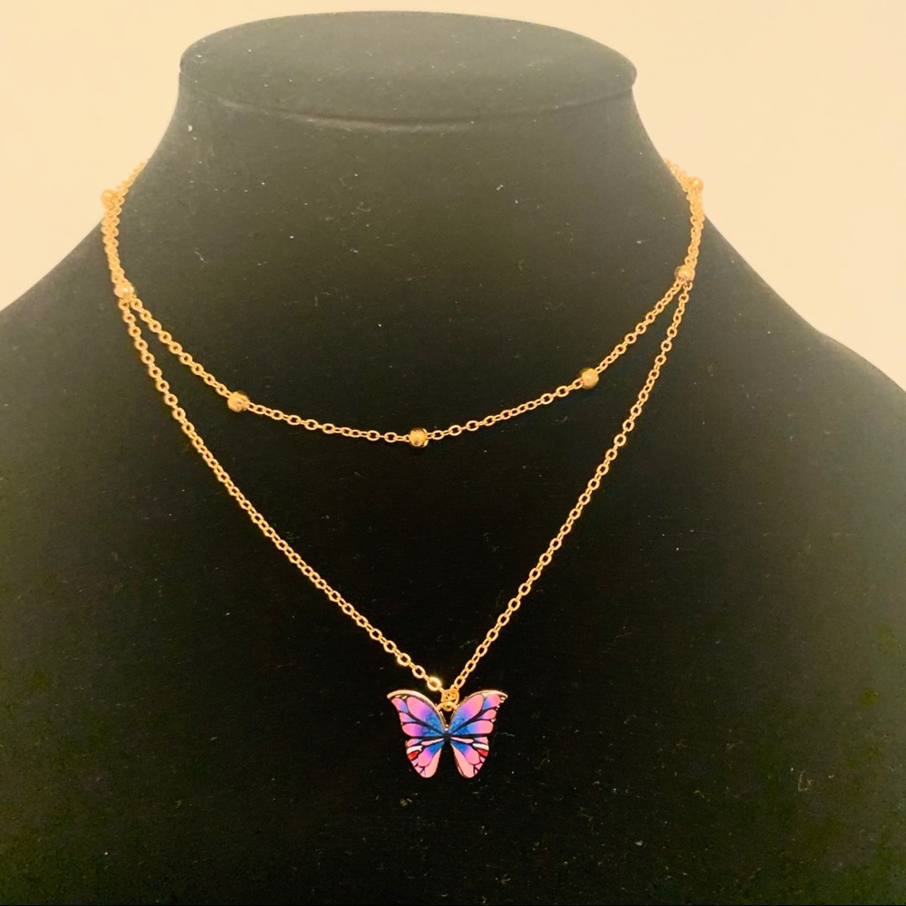 Butterfly Mariposa Layer Necklace - Picture 1 of 6